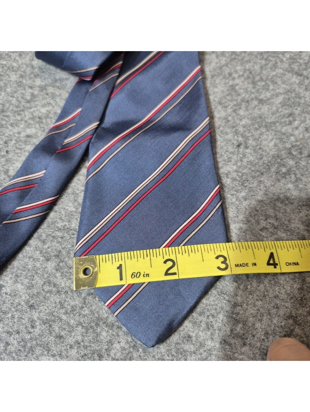 Mario Valentino Men’s 100% Silk Striped Pointed Tie Blue Red